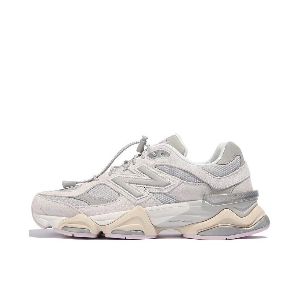 推荐商品：New Balance 9060 跑鞋 绒面革舒适减震网面透气防滑耐磨拼接复古增高圆头贴合耐穿 灰色/白色/浅紫色
