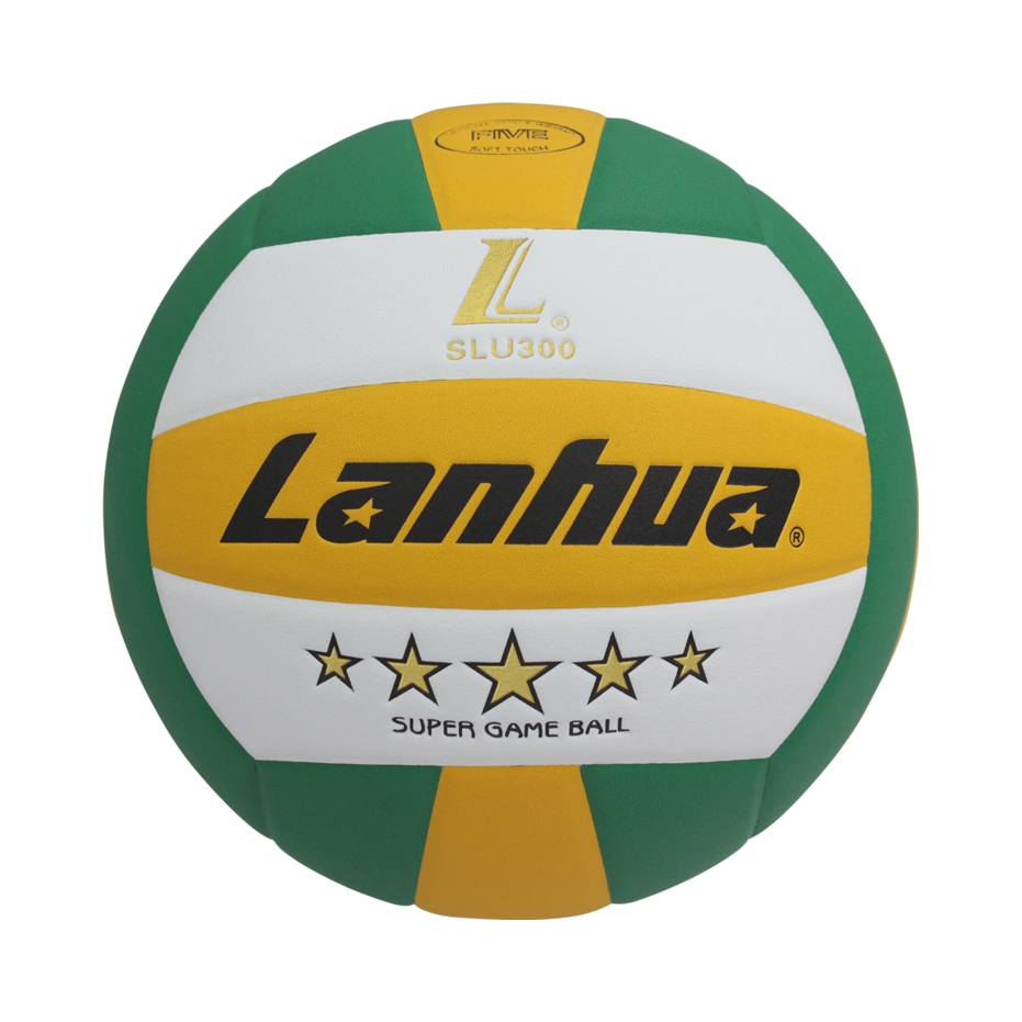 推荐商品：Lanhua/兰华 金五星 训练 比赛 软式 软皮 初中生 中考专用 橡胶 排球 SLU300