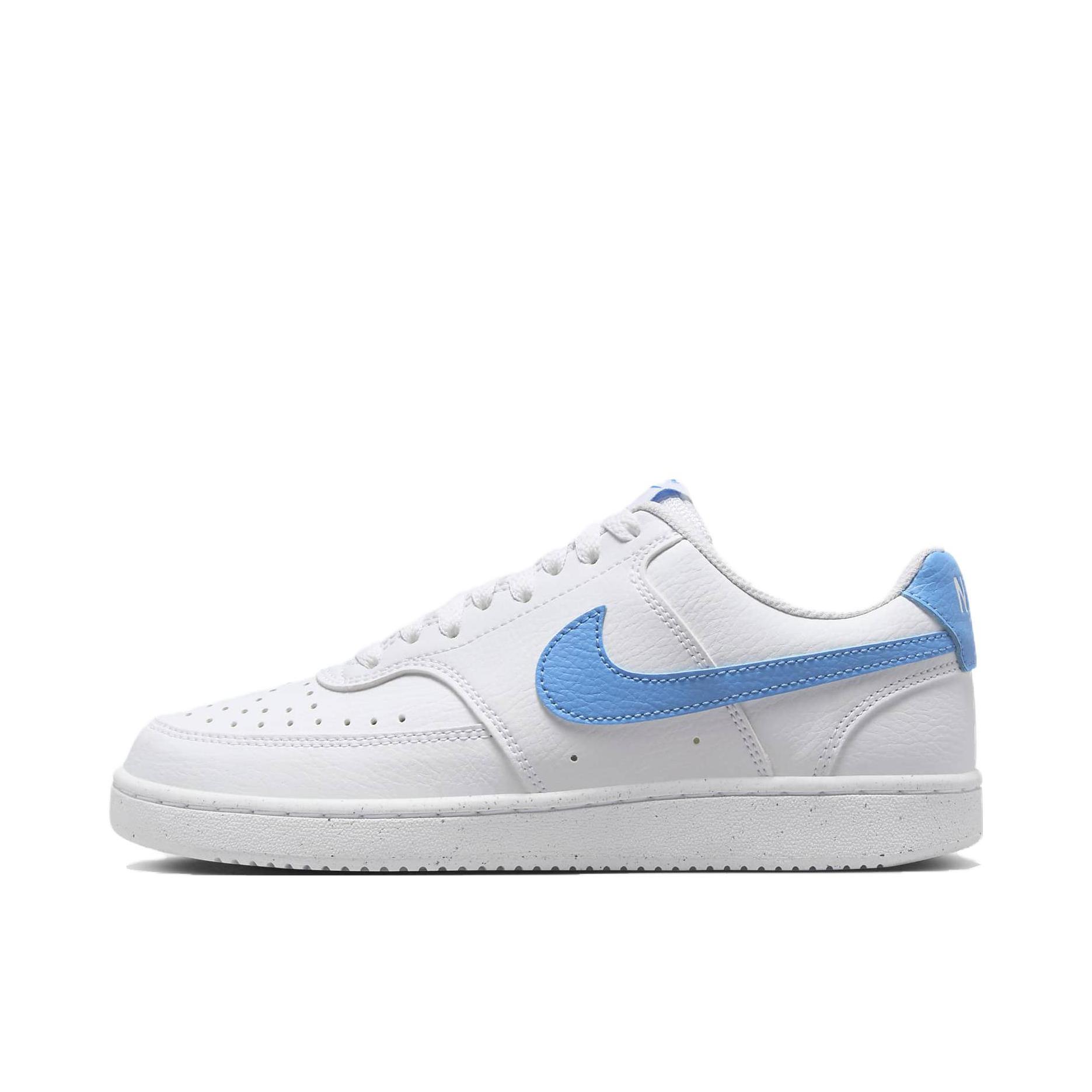推荐商品：Nike Court Vision 板鞋 复古缓震抓地防滑轻便 女款/低帮/白色/天蓝色