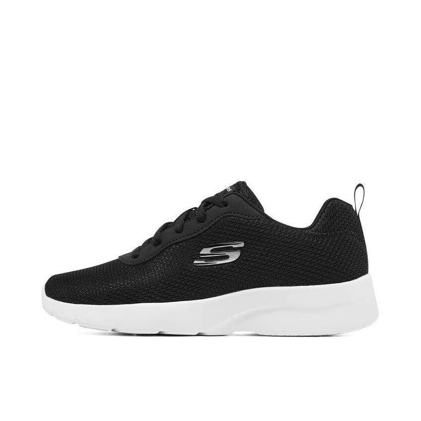 推荐商品：Skechers/斯凯奇 Dynamight 2.0 防滑耐磨 轻便减震 网面透气 舒适软底 轻质绑带 一脚穿 运动休闲鞋 黑色/米色