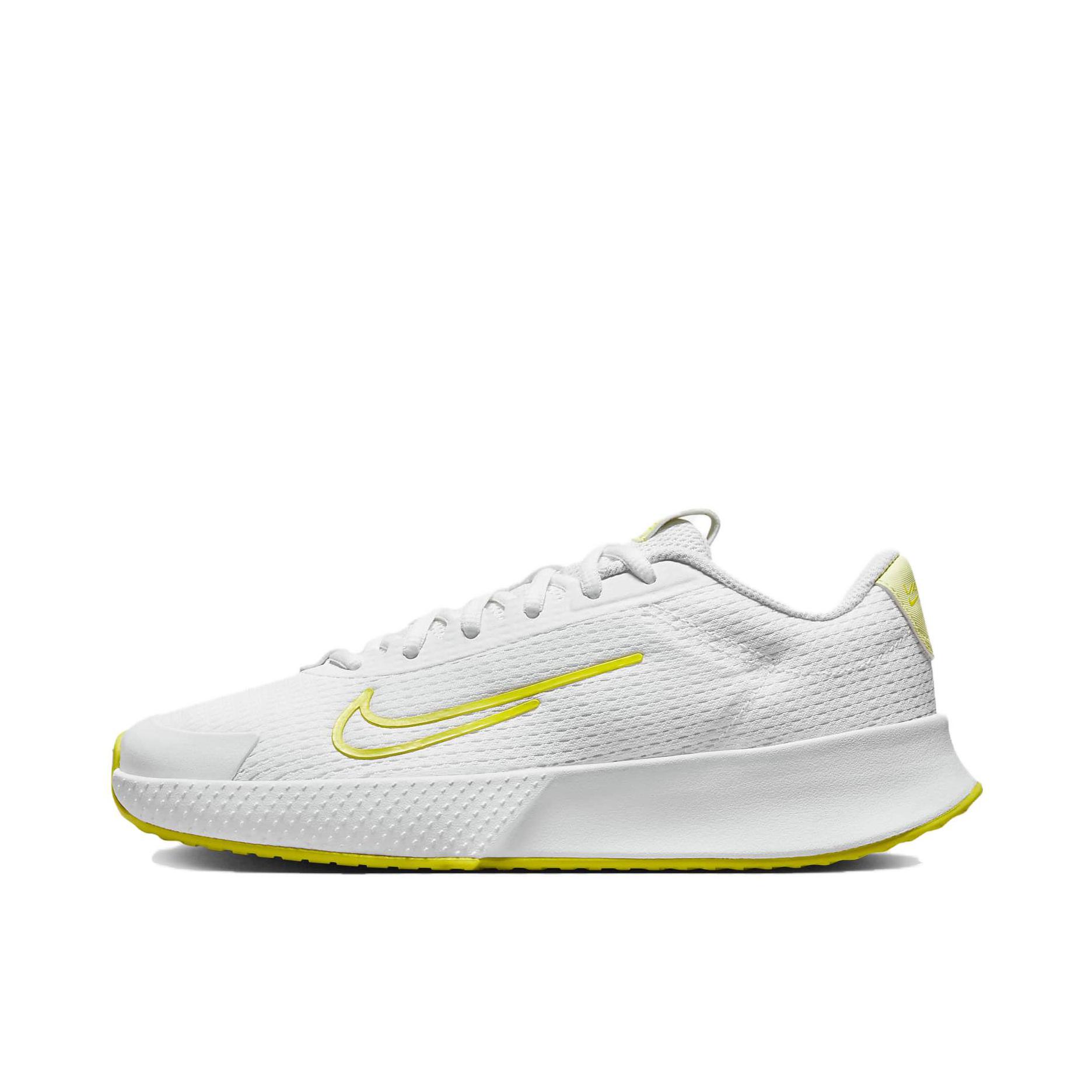 推荐商品：Nike Court Vapor Lite 2 防滑耐磨 舒适缓震 轻便透气 百搭 网球鞋 白色/黄色