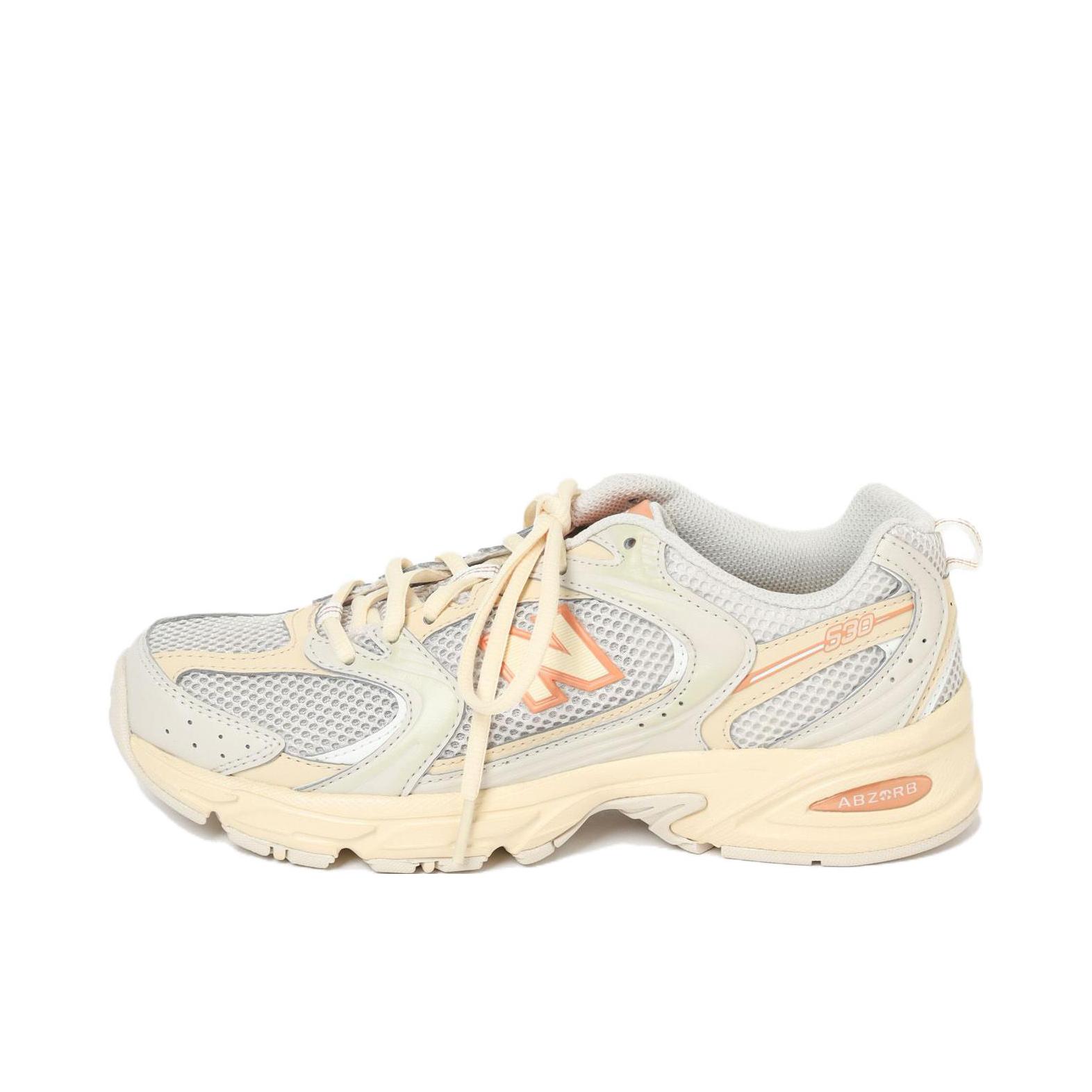 推荐商品：New Balance MR530 跑鞋 圆头经典拼接复古缓震防滑耐磨网面透气支撑 niko and ...联名/米黄/灰色