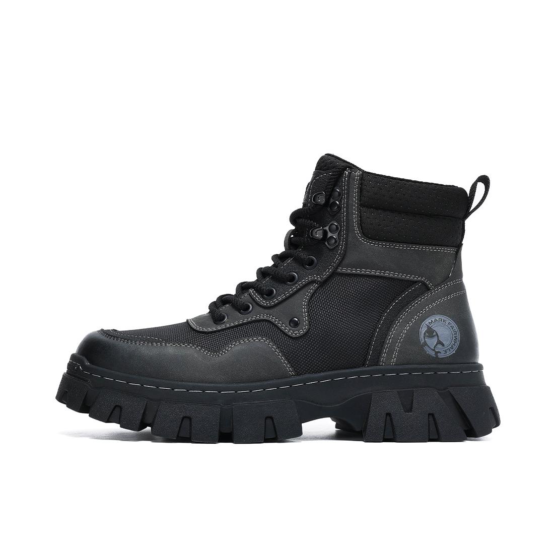 推荐商品：马克华菲 潮流百搭 简约时尚 复古 厚底增高 防滑耐磨 舒适短筒 户外 马丁靴 663396042602 加绒/黑色