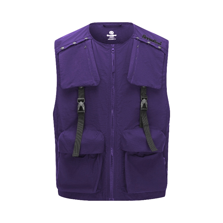 推荐商品：snowline/雪线 快干多口袋露营垂钓马甲 男女同款 SL225901 杜若紫