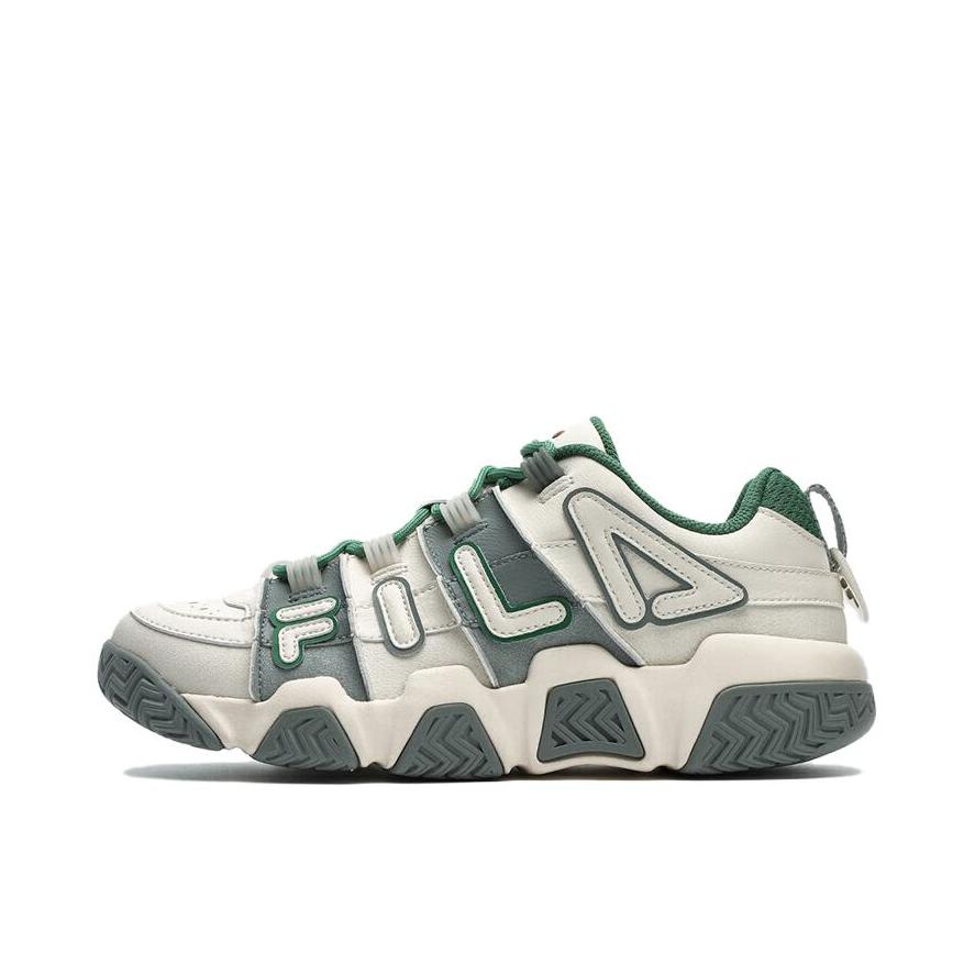 推荐商品：FILA/斐乐 Barricade 时尚复古 潮流百搭 防滑耐磨 防水 织物 合成革 运动休闲鞋 T12M333201 泡沫白/石板灰