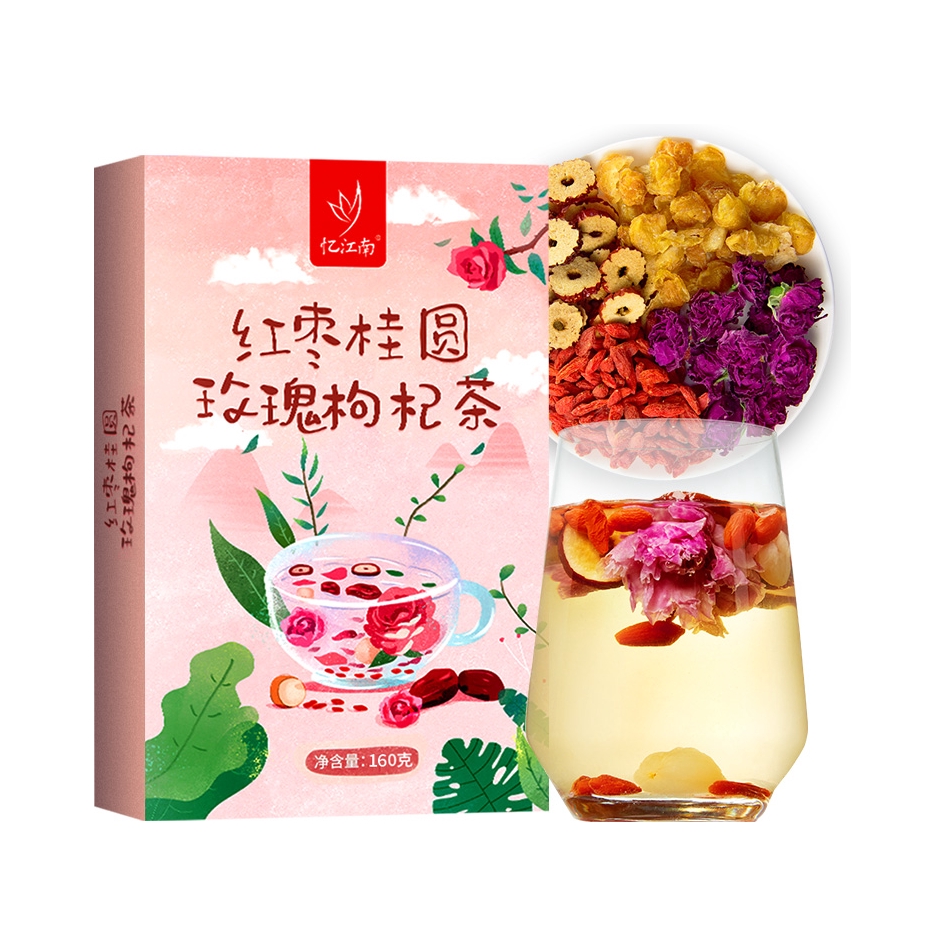 推荐商品：忆江南 红枣桂圆枸杞茶 盒装  调理气血补养生茶