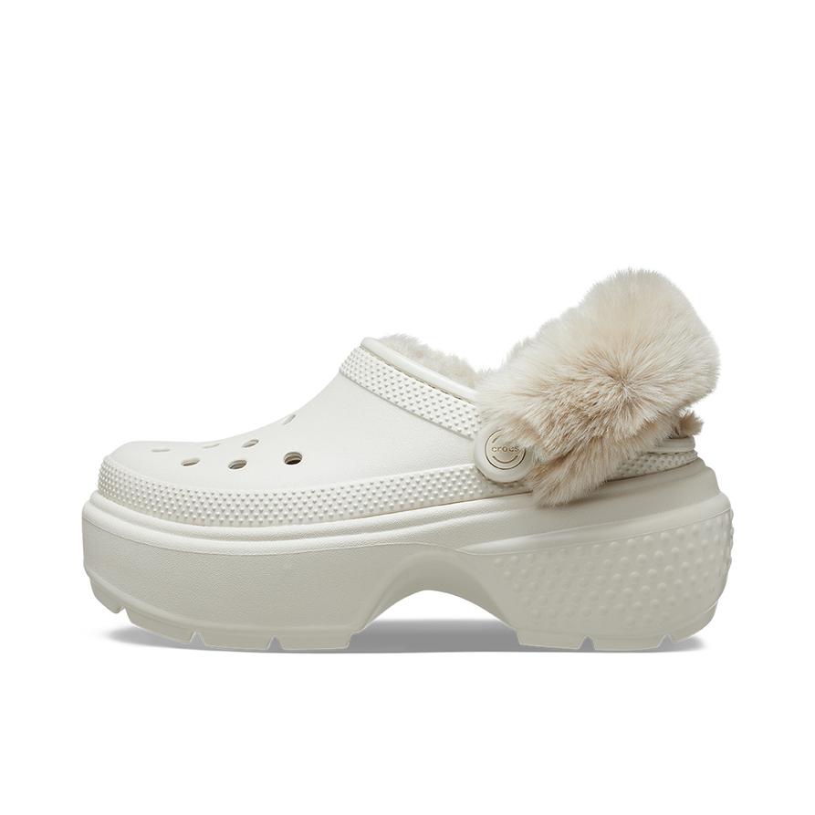 推荐商品：Crocs/卡骆驰 Stomp Clog 雪屋 暖棉 防滑耐磨 舒适透气 时尚百搭 外穿 洞洞鞋 凉鞋 水泥灰