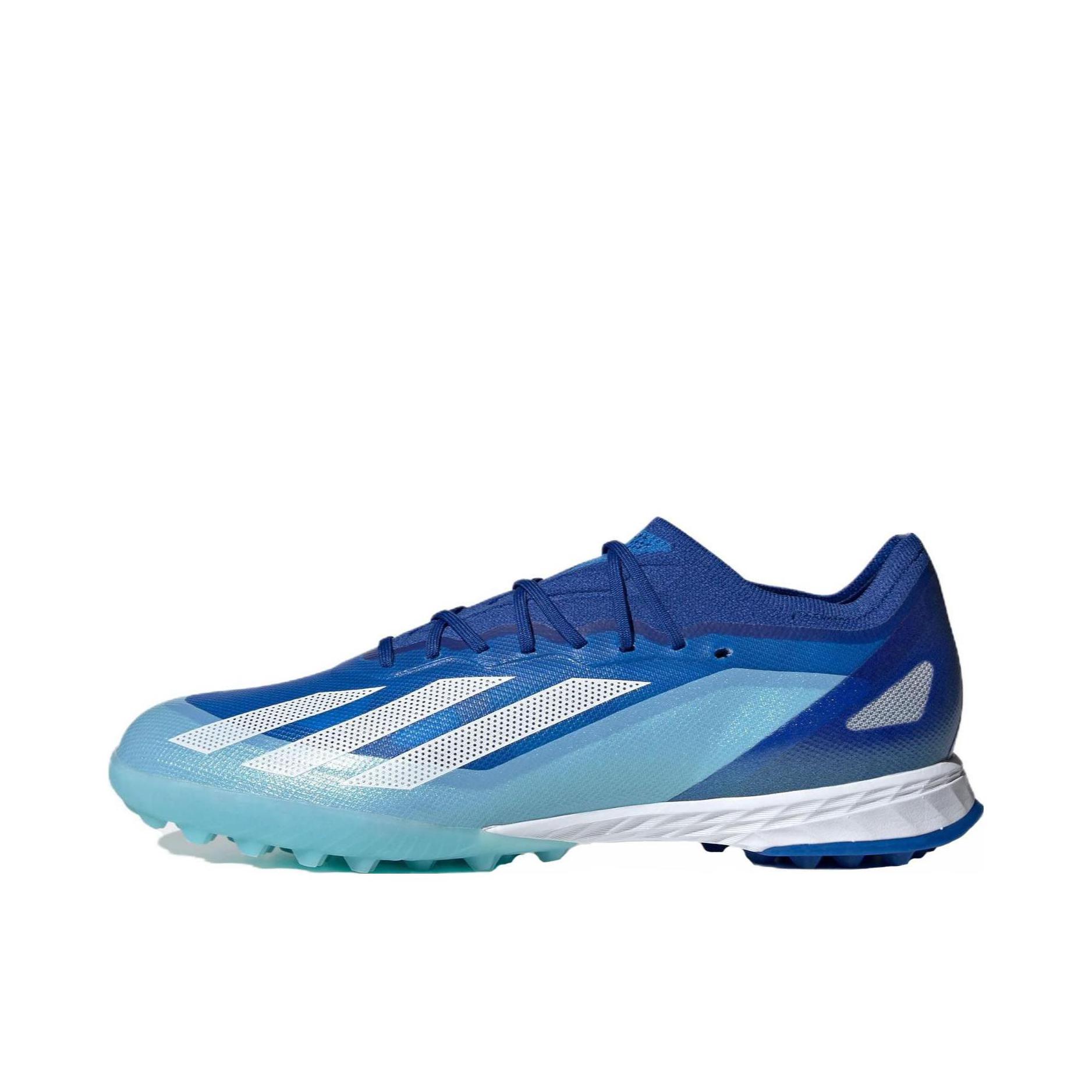 推荐商品：adidas x Crazyfast.1 TF 顶级 胶质碎钉 人造草地 防滑耐磨 足球鞋 蓝色/白色
