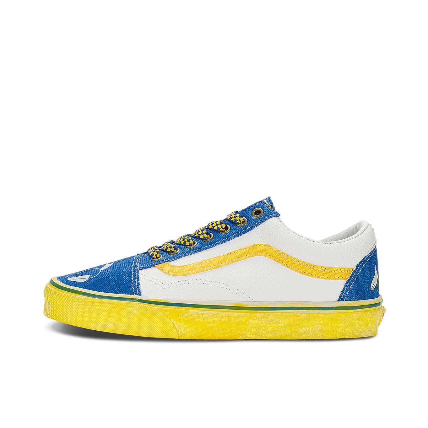 推荐商品：Vans/范斯 Old Skool 滑板鞋 板鞋 轻便防滑复古舒适经典 米白色/蓝色/黄色