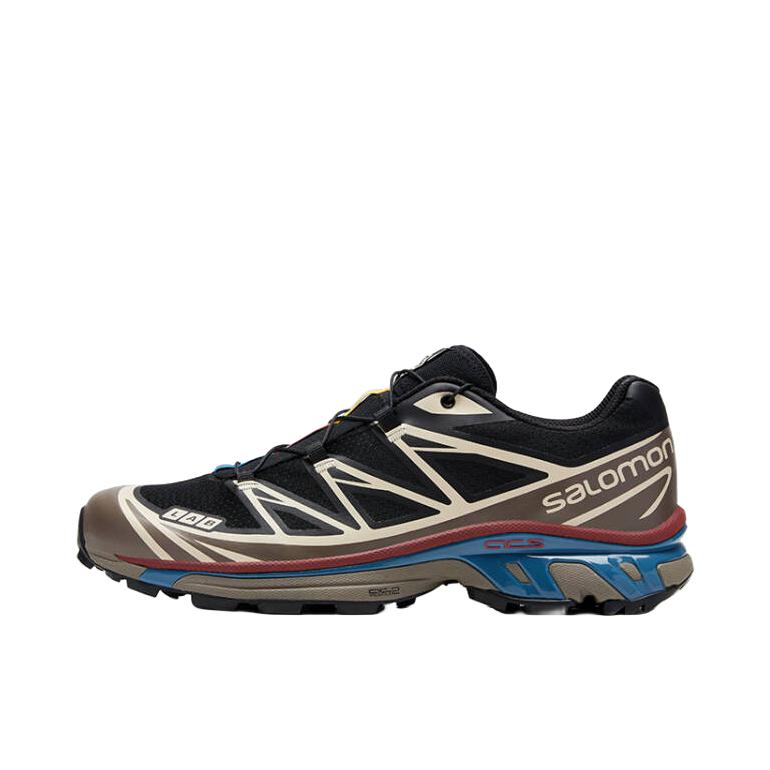 Salomon/萨洛蒙 XT-6 户外休闲鞋 越野跑鞋 织物复古机能透气网布支撑防水包裹性 深黑色