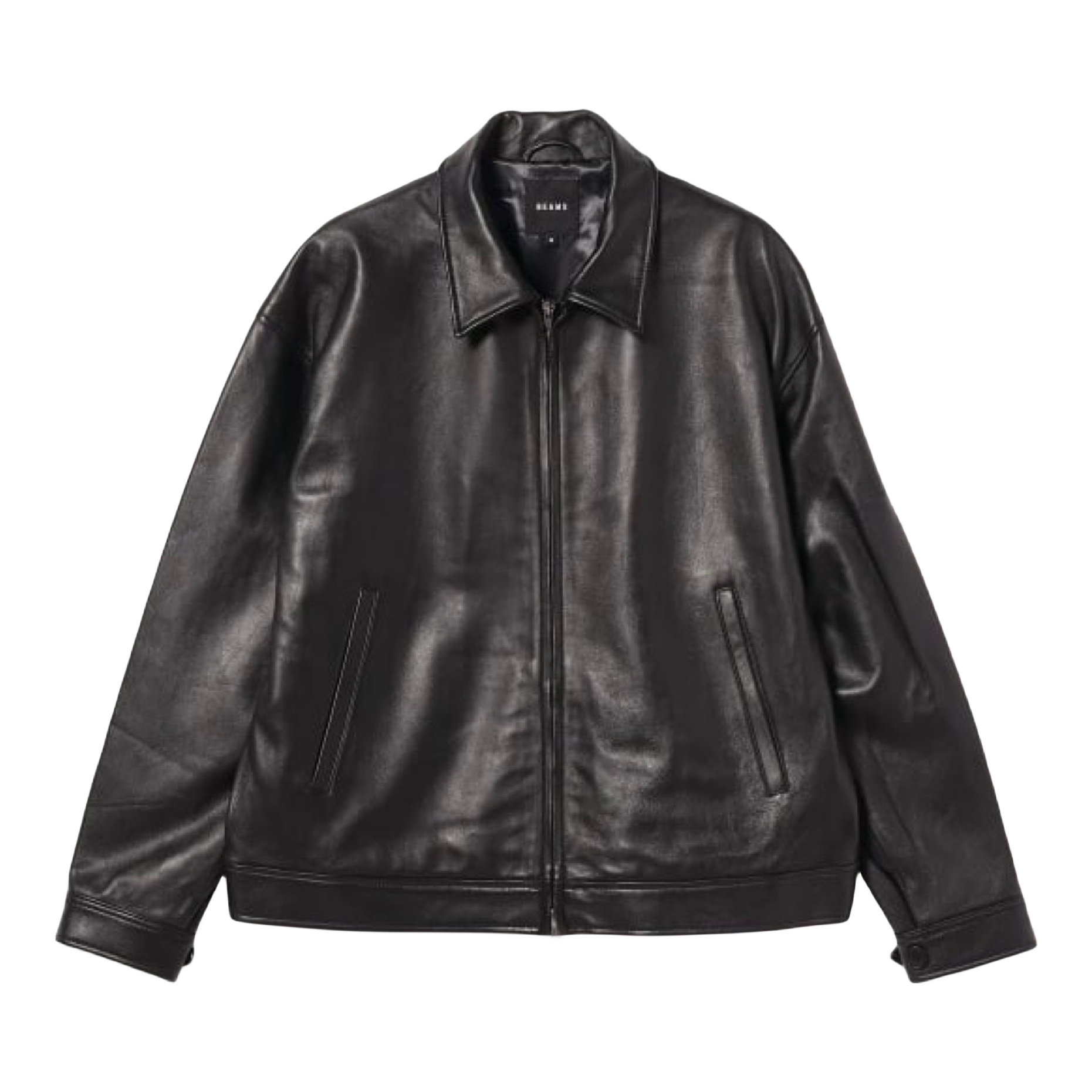推荐商品：【闫桉同款】Beams AW23 小羊皮皮真皮经典短款皮衣 男女同款 黑