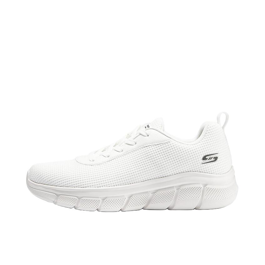 推荐商品：Skechers/斯凯奇 防滑耐磨 缓震轻质 舒适时尚 网面透气 软底 气质百搭 运动休闲鞋 白色
