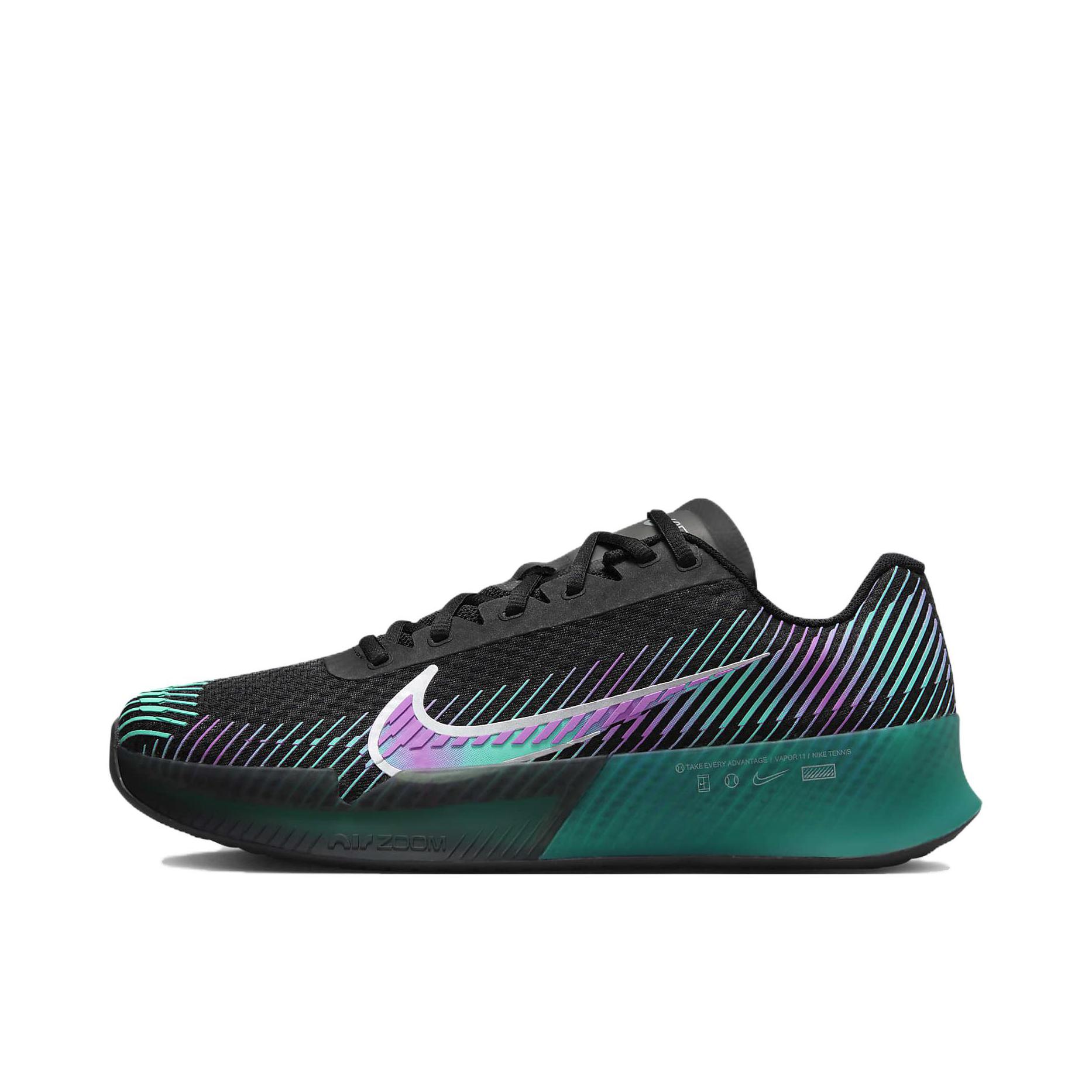 推荐商品：Nike Court Zoom Vapor 11 耐磨防滑 透气缓震 舒适轻便 支撑 网球鞋 圣诞配色 深丛林绿/翡翠绿/金属银