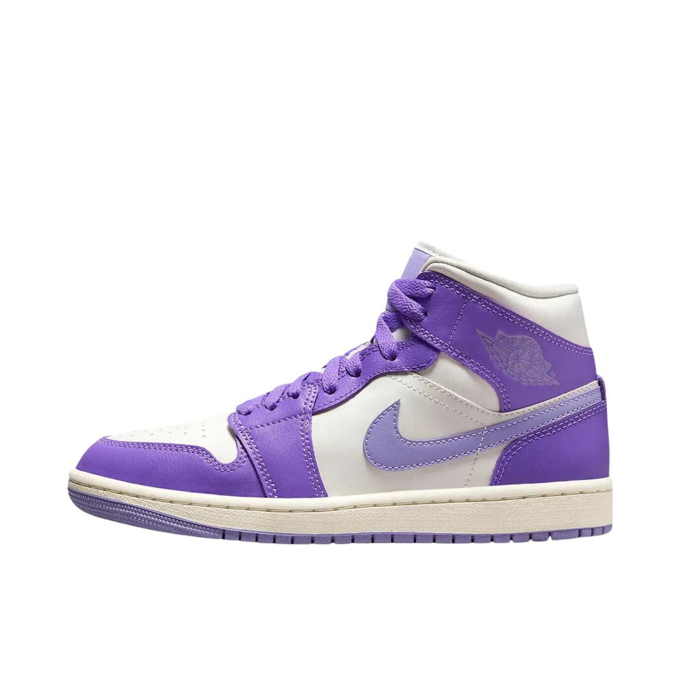 推荐商品：Air Jordan 1 板鞋 运动休闲鞋 复古潮流支撑合成革 紫色/白色/蓝色
