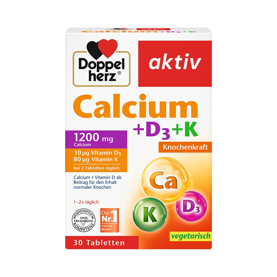 推荐商品：Doppelherz/双心 钙维生素D3+K片