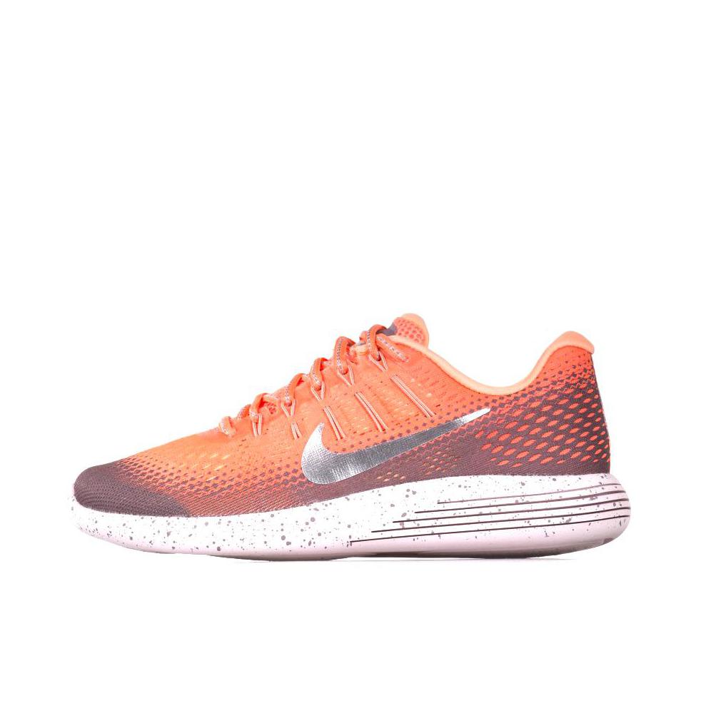 推荐商品：Nike LunarGlide 8 跑鞋 缓震回弹网面透气耐磨防滑舒适轻便百搭织物马拉松 Bright Mango/Silver 橙灰