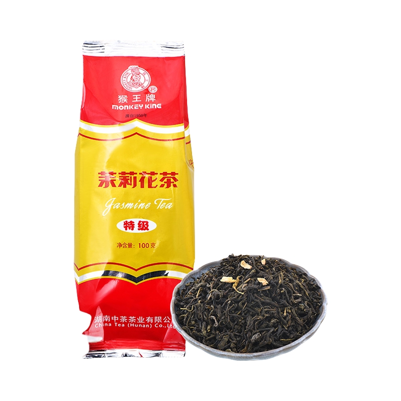 推荐商品：猴王牌 特级 茉莉花茶 袋装 浓香型冷泡茶新茶飘雪特制