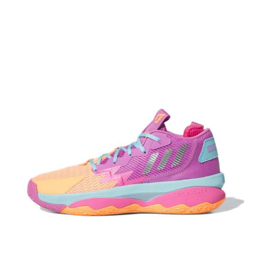 推荐商品：adidas Dame 8 利拉德 篮球鞋 实战训练缓震防滑耐磨包裹性支撑 紫红色/粉橙