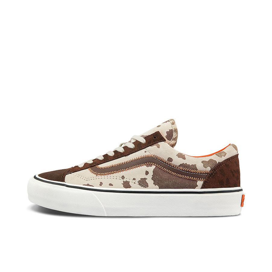 推荐商品：Vans/范斯 Style 36 滑板鞋 板鞋 舒适轻便防滑耐磨复古百搭帆布拼接防水运动 米色/棕色