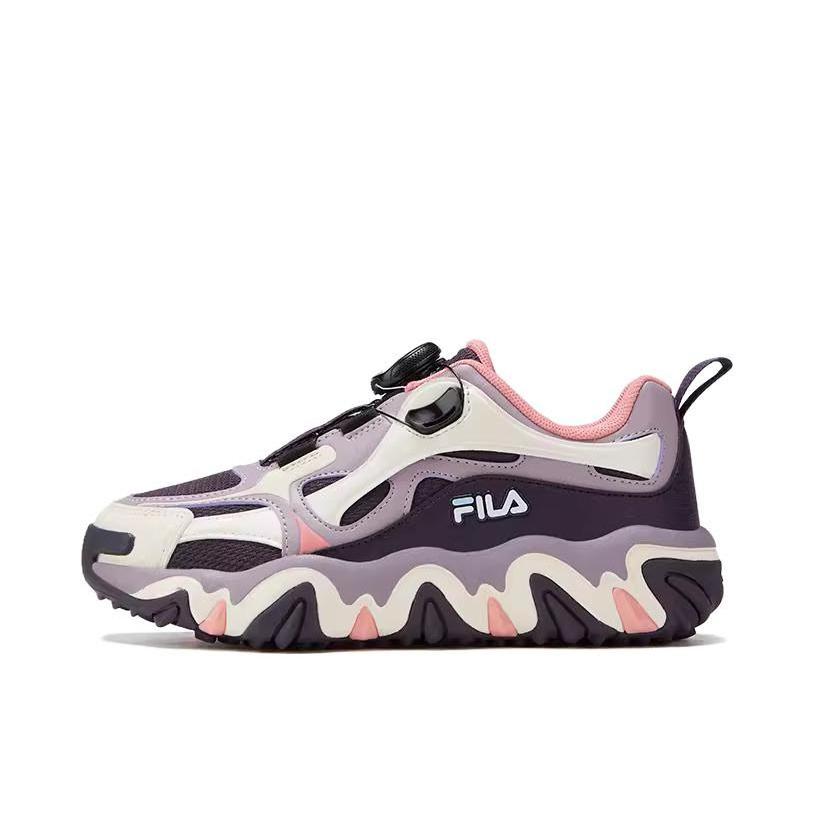 推荐商品：FILA/斐乐 猫爪鞋 运动鞋儿童 休闲舒适防滑耐磨旋钮软底 K15B242503F 大童/暗紫色/芭雷蓝