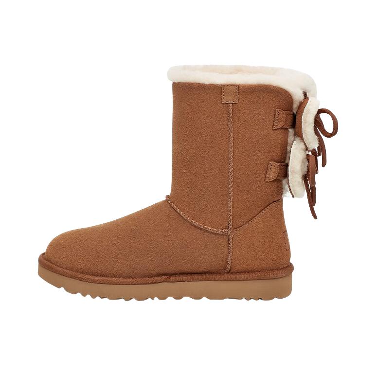 推荐商品：UGG  Classic Bow Short  经典 蝴蝶结款 舒适 防滑耐磨 时尚  雪地靴 短靴 栗色