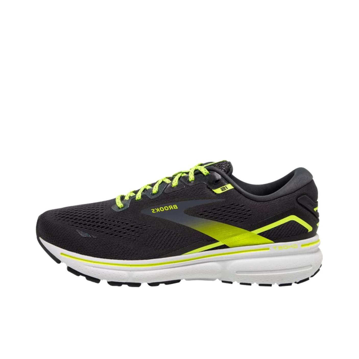 推荐商品：Brooks/布鲁克斯 Ghost 幽灵 15 轻量缓震 防滑耐磨 舒适透气 轻便百搭 支撑 织物网面 马拉松 跑鞋 黑色/绿色