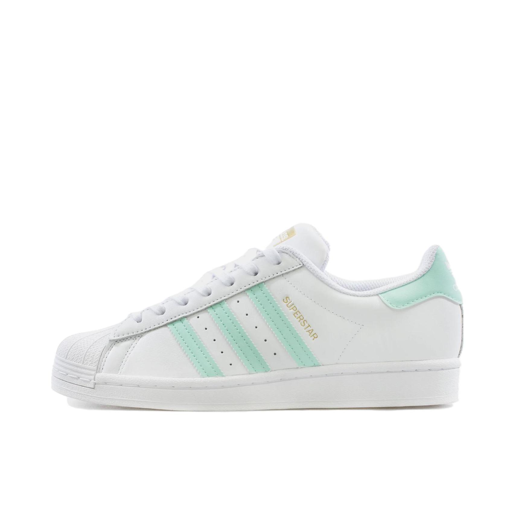 推荐商品：【宋雨琦同款】 adidas Originals Superstar 板鞋 轻便贝壳头薄底舒适百搭耐磨复古 Easter Pack 白色/薄荷绿/金标