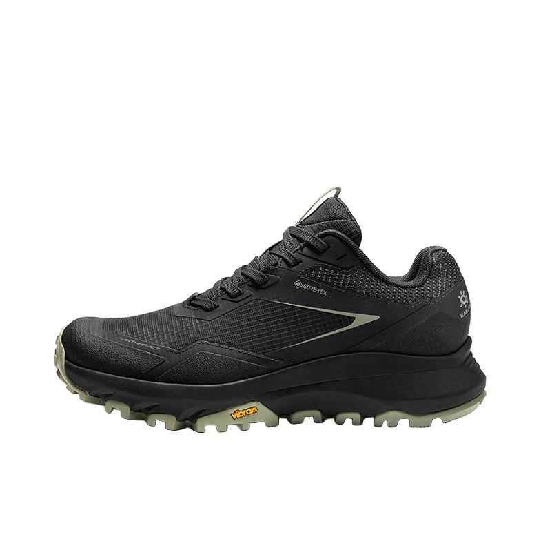 推荐商品：Kailas/凯乐石  括苍 GTX  防水耐磨 防滑减震 回弹止滑 网布透气 跑山型 抓地 百搭 运动  徒步鞋 登山鞋 女款/墨黑/风松绿