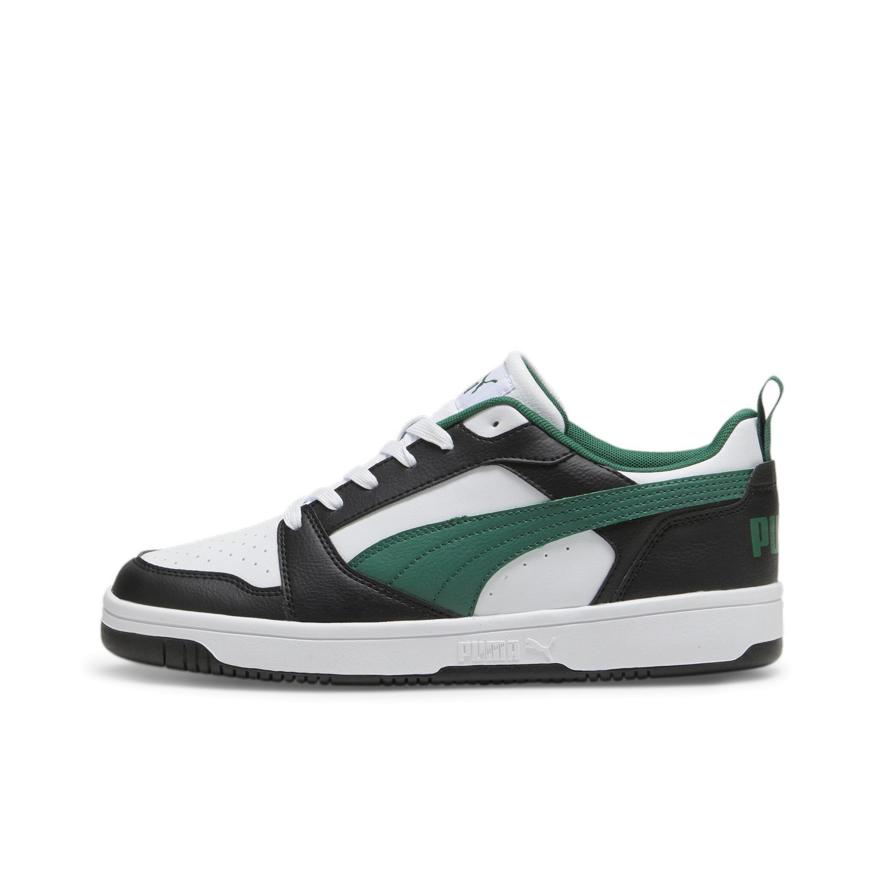 推荐商品：Puma/彪马 Rebound V6 小白鞋 板鞋 防滑耐磨舒适透气轻便复古百搭薄底耐穿篮球风 白色/深绿色