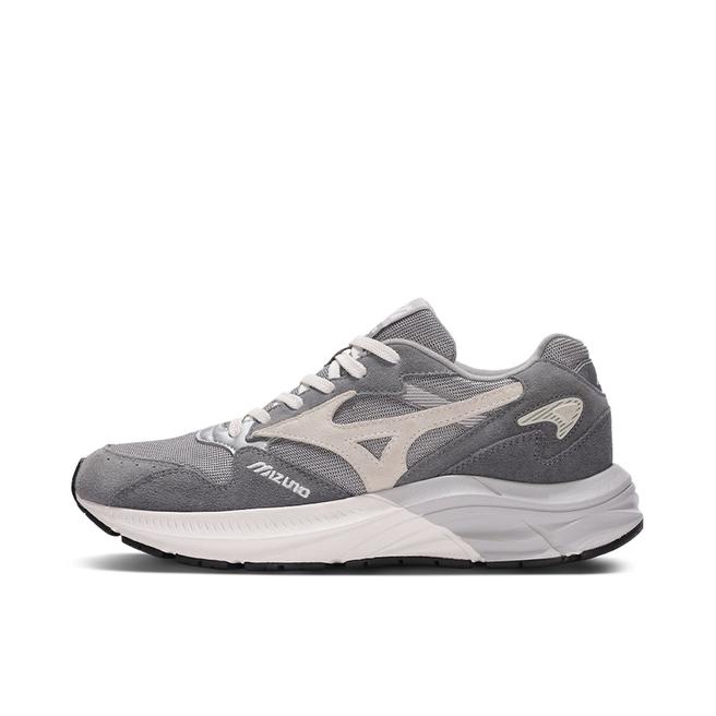 推荐商品：Mizuno/美津浓  Pi Retro  舒适减震 防滑耐磨 合成革 时尚简约 百搭复古  跑鞋  灰色/白色