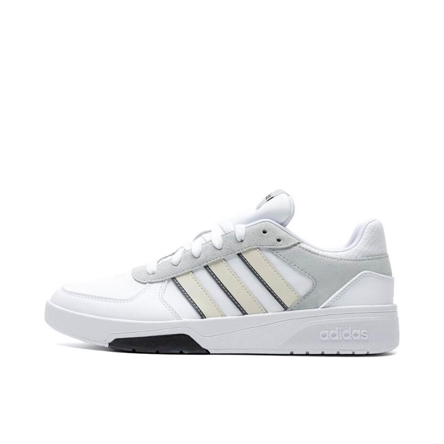 推荐商品：adidas Courtbeat 运动休闲鞋 潮流舒适缓震透气时尚轻便耐磨防滑篮球风轻运动复古风 白色/灰色