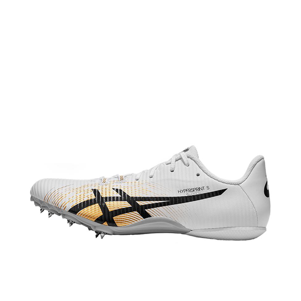 推荐商品：Asics/亚瑟士 HyperSprint S 跑鞋 钉鞋 减震短跑比赛 白色/金色/黑色