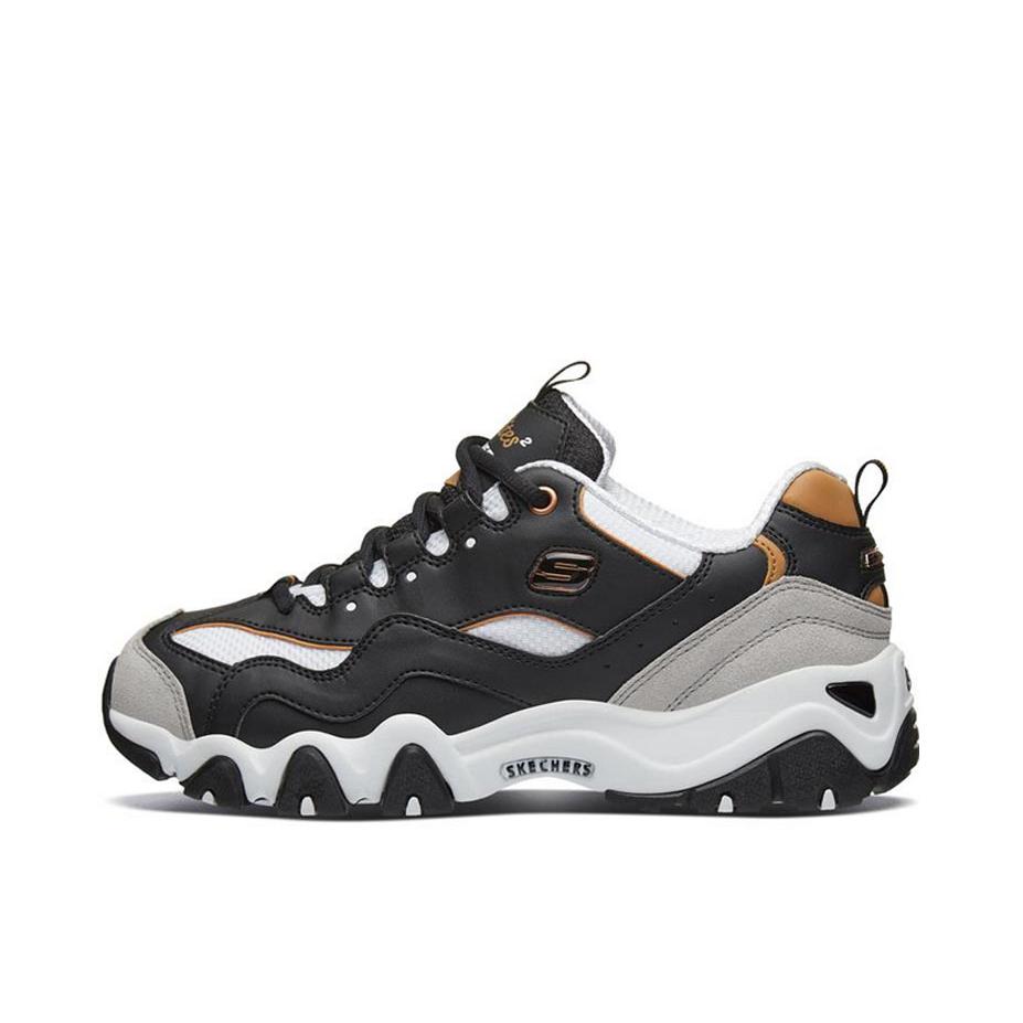 推荐商品：Skechers/斯凯奇  D'Lites 2.0  老爹鞋  减震透气防滑耐磨回弹复古运动舒适经典简约  Black/Gold 黑色/金色