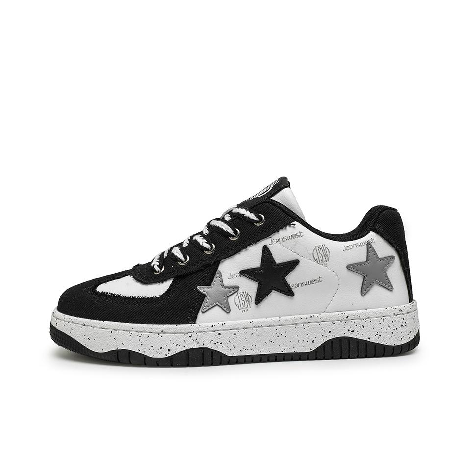 推荐商品：Jeanswest/真维斯 百搭时尚 板鞋 HH-34-A1A025 白色/黑色  