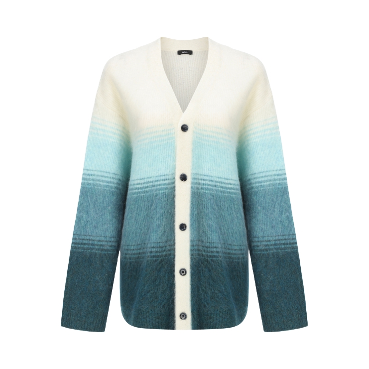 推荐商品：initial  拼色长袖V领提花针织开衫 女装 23WYTFMCXX293 薄荷绿