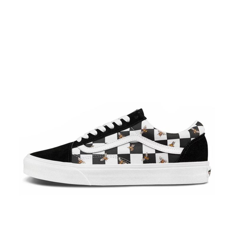 推荐商品：Vans/范斯 Old Skool 滑板鞋 板鞋 轻便防滑复古舒适经典 黑色/蜜蜂/棋盘格