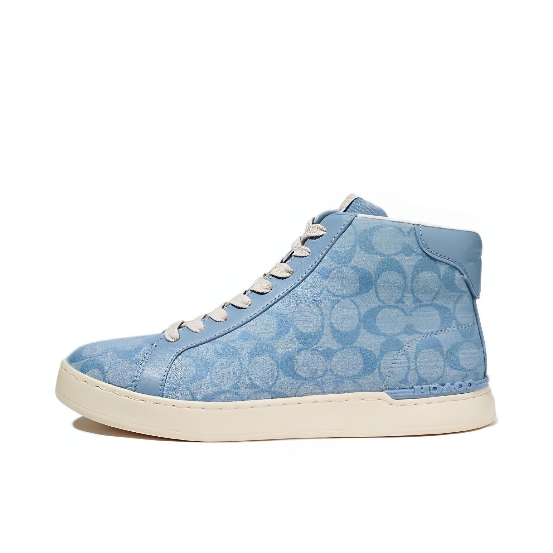 推荐商品：Coach Citysole 标志提花 舒适透气 时尚 合成革 休闲鞋 C5986_BHP 浅蓝色