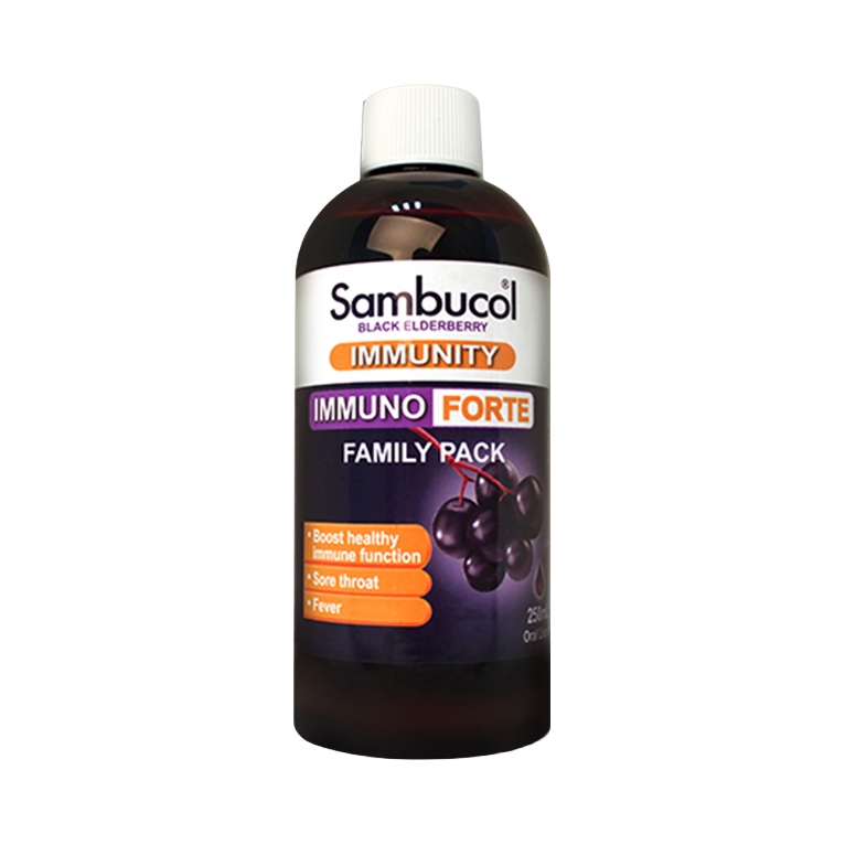 推荐商品：善倍康/Sambucol 木莓小黑果全家补充维生素VC锌免疫力糖浆黑接骨