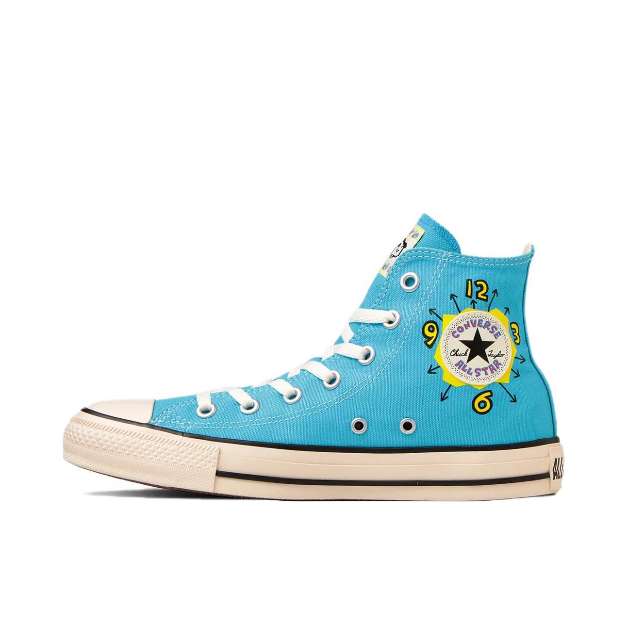 推荐商品：Converse/匡威 Chuck Taylor All Star 帆布鞋 常青款轻便防滑耐磨百搭复古圆头减震贴合高帮 浅蓝色/纯白色