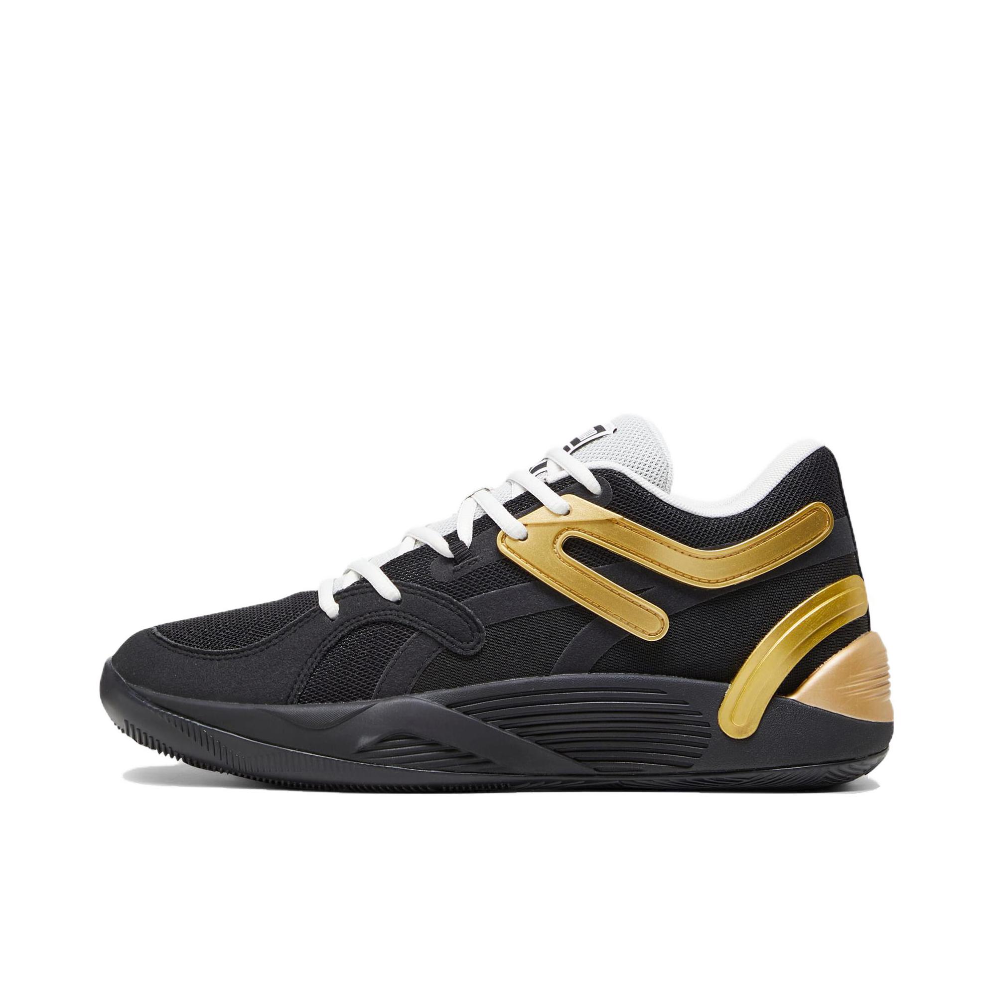 推荐商品：Puma/彪马 Trc Blaze Court 防滑耐磨 舒适减震 实战 圆头 织物 篮球鞋 黑色/金色  