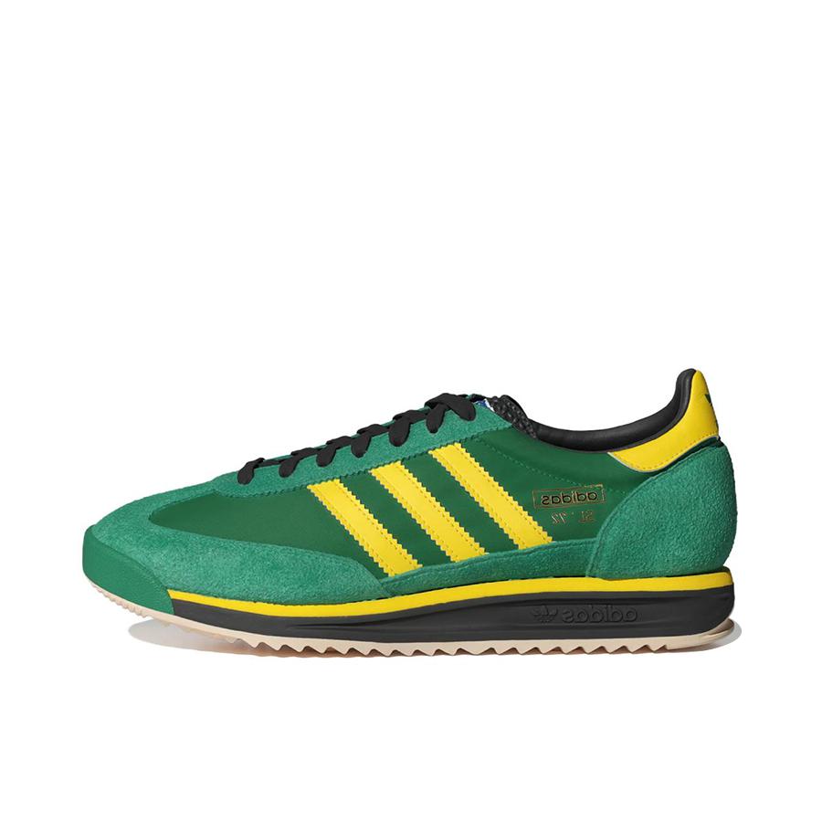 推荐商品：【马思纯同款】 adidas Originals SL 72 T头鞋 德训鞋 运动休闲鞋 轻便防滑耐磨透气舒适简约复古 绿色/黄色 
