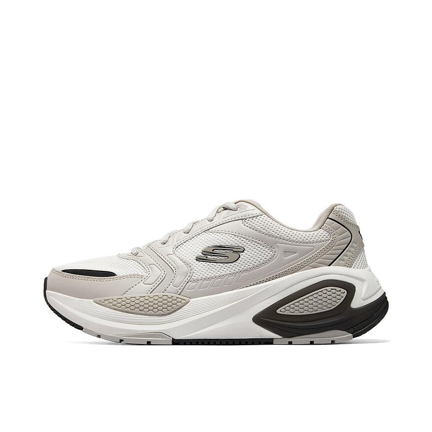 推荐商品：Skechers/斯凯奇 轻质回弹 耐磨缓震 增高 复合底 百搭 合成革 运动休闲鞋 232738 自然色/黑色