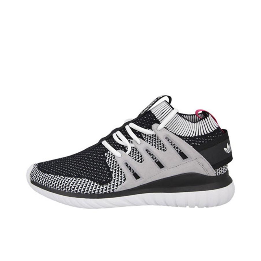 推荐商品：adidas Originals Tubular Nova 复古潮流 舒适轻便 防滑耐磨 织物 低帮 运动休闲鞋 Black Pink 黑白编织Mid