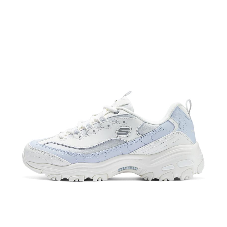 推荐商品：Skechers/斯凯奇 D'Lites 1.0 奶茶熊 熊猫鞋 老爹鞋 闪穿鞋 厚底增高复古缓震百搭 女款/米白色/天蓝色