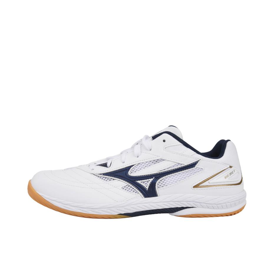 推荐商品：【雨果同款】Mizuno/美津浓 Wave Drive 9 减震防滑 耐磨 乒乓球鞋 白色/藏蓝