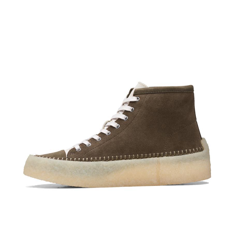 推荐商品：Clarks Caravan Mid 耐磨 圆头 百搭舒适 军绿色