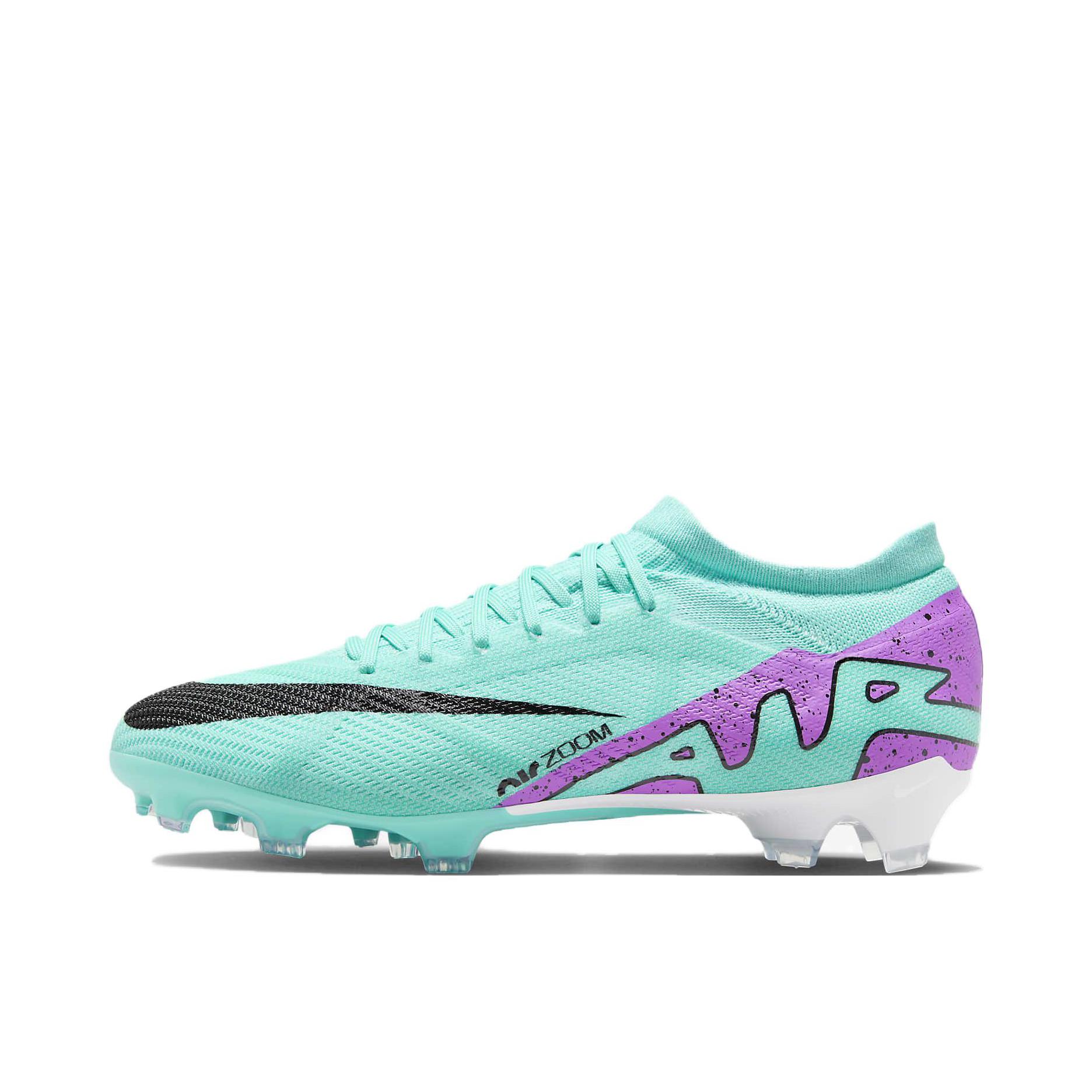 推荐商品：Nike Zoom Mercurial Vapor 15 Pro FG 足球鞋 次顶级胶质长钉硬草地天然草地防滑耐磨 绿色/紫色/黑色