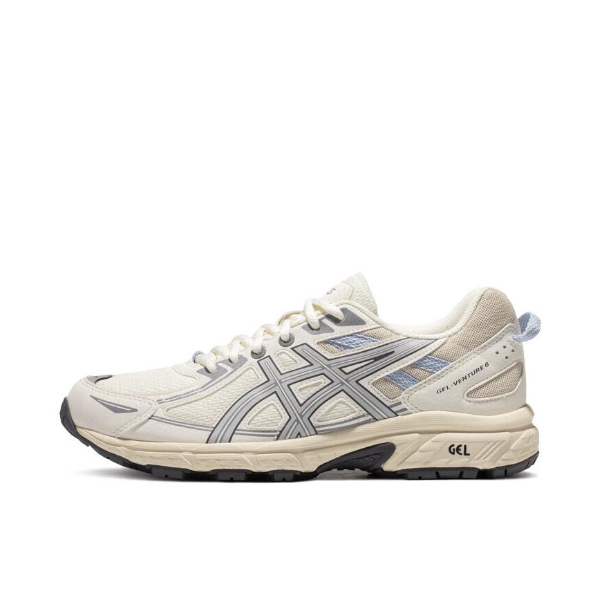 推荐商品：Asics/亚瑟士 Gel-Venture 6 跑鞋 防滑耐磨缓冲抓地减震回弹透气复古越野 女款/白色/灰色
