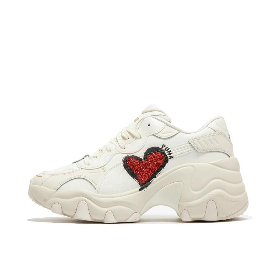 推荐商品：Puma/彪马 Pulsar Wedge 防滑耐磨 舒适透气 厚底 休闲运动 复古百搭 老爹鞋 女款/米色/红色