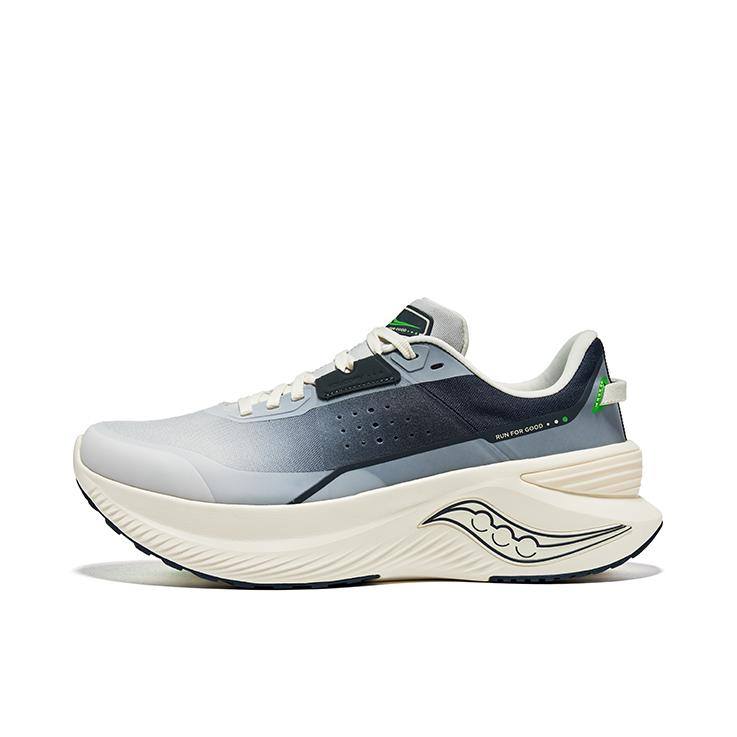 推荐商品：Saucony/索康尼 Shift Flow 凌迅 减震回弹 加厚软底 防滑耐磨 通勤 网布 潮流百搭 跑鞋 雾霾青/灰色